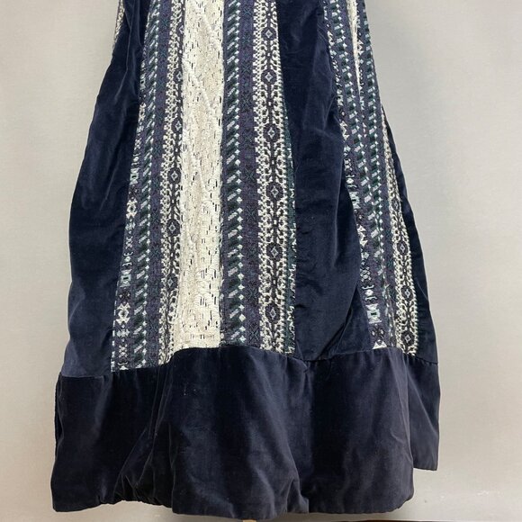 Vintage Chessa Davis Skirt Patchwork Stripes Velvet Lace Tapestry Belt Hippie - Picture 4 of 16